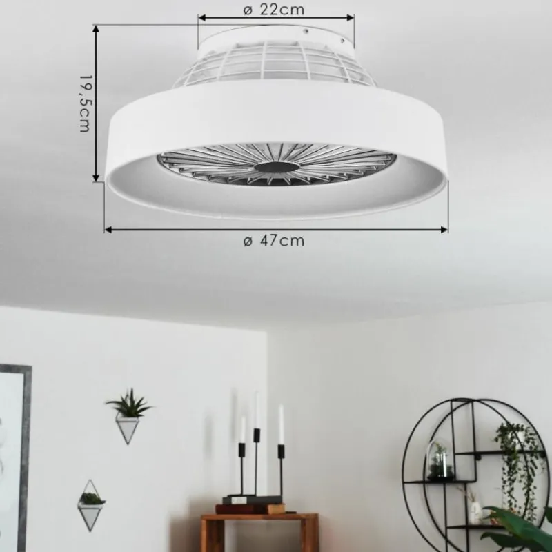 hofstein Ventilateur de plafond Moli LED Blanc, 1 lumière, Télécommandes