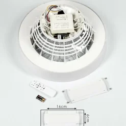 hofstein Ventilateur de plafond Moli LED Blanc, 1 lumière, Télécommandes