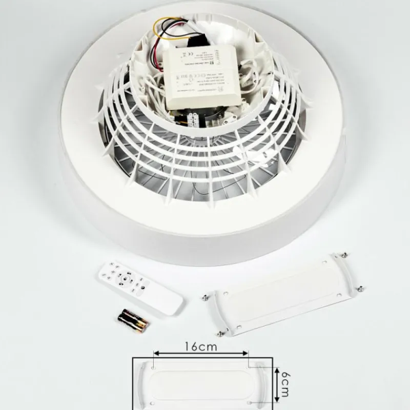 hofstein Ventilateur de plafond Moli LED Blanc, 1 lumière, Télécommandes