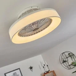 hofstein Ventilateur de plafond Moli LED Blanc, 1 lumière, Télécommandes