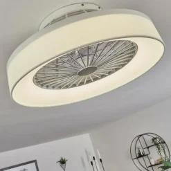 hofstein Ventilateur de plafond Moli LED Blanc, 1 lumière, Télécommandes