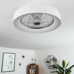 hofstein Ventilateur de plafond Moli LED Blanc, 1 lumière, Télécommandes