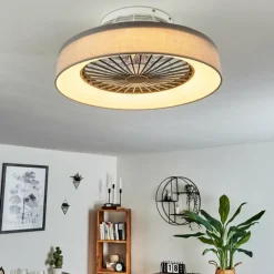 hofstein Ventilateur de plafond Moli LED Gris, Blanc, 1 lumière, Télécommandes