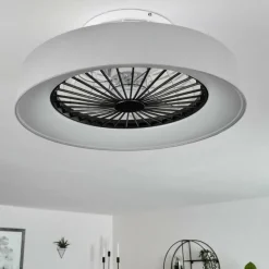 hofstein Ventilateur de plafond Moli LED Gris, Blanc, 1 lumière, Télécommandes