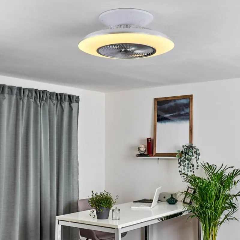 hofstein Ventilateur de plafond Nagoya LED Blanc, 1 lumière, Télécommandes