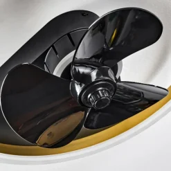 hofstein Ventilateur de plafond Oleiro LED Or, Noir, Blanc, 1 lumière, Télécommandes