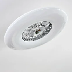 hofstein Ventilateur de plafond Petrovac LED Chrome, Blanc, 1 lumière, Télécommandes