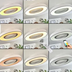 hofstein Ventilateur de plafond Penon LED Blanc, 1 lumière, Télécommandes