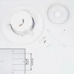 hofstein Ventilateur de plafond Penon LED Blanc, 1 lumière, Télécommandes