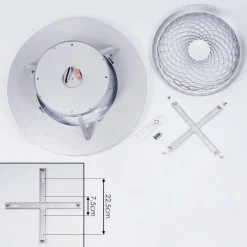 hofstein Ventilateur de plafond Penon LED Argenté, 1 lumière, Télécommandes
