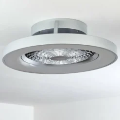hofstein Ventilateur de plafond Penon LED Argenté, 1 lumière, Télécommandes