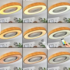 hofstein Ventilateur de plafond Penon LED Blanc, 1 lumière, Télécommandes