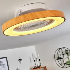 hofstein Ventilateur de plafond Penon LED Blanc, 1 lumière, Télécommandes