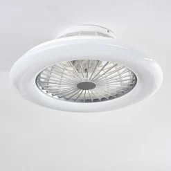 hofstein Ventilateur de plafond Piraeus LED Titane, Blanc, 1 lumière, Télécommandes
