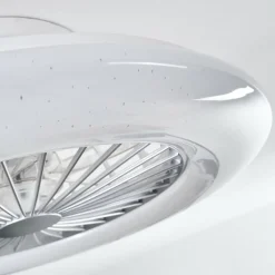 hofstein Ventilateur de plafond Piraeus LED Titane, Blanc, 1 lumière, Télécommandes