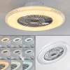 hofstein Ventilateur de plafond Piacenza LED Chrome, Blanc, 1 lumière, Télécommandes