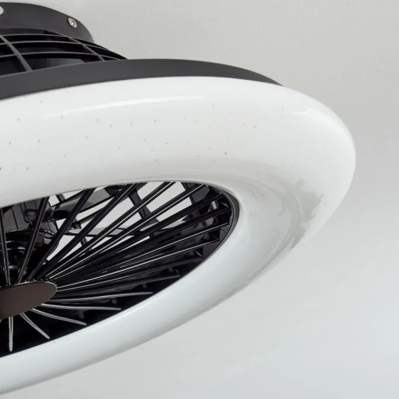 hofstein Ventilateur de plafond Piraeus LED Noir, 1 lumière, Télécommandes
