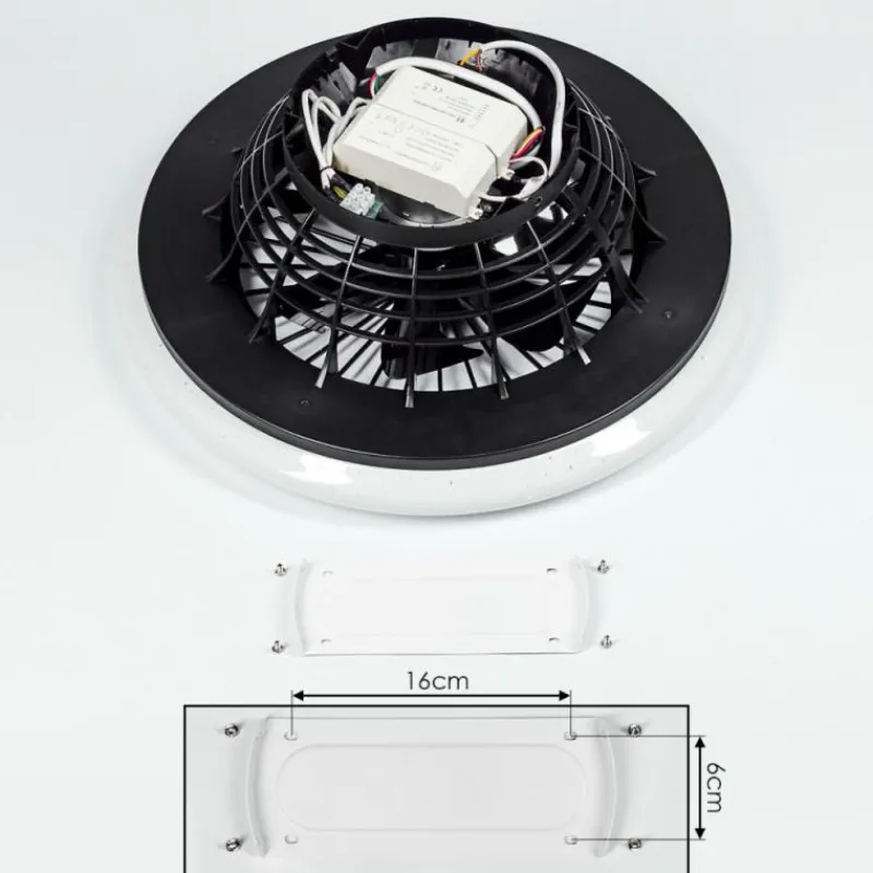 hofstein Ventilateur de plafond Piraeus LED Noir, 1 lumière, Télécommandes