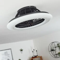 hofstein Ventilateur de plafond Piraeus LED Noir, 1 lumière, Télécommandes