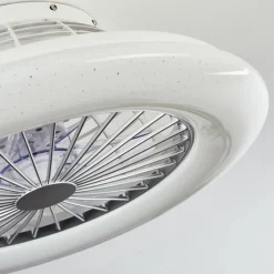 hofstein Ventilateur de plafond Piraeus LED Blanc, 1 lumière, Télécommandes, Changeur de couleurs