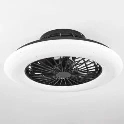 hofstein Ventilateur de plafond Pireaus LED Noir, 1 lumière, Télécommandes, Changeur de couleurs