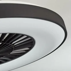 hofstein Ventilateur de plafond Qualiano LED Noir, Blanc, 1 lumière, Télécommandes
