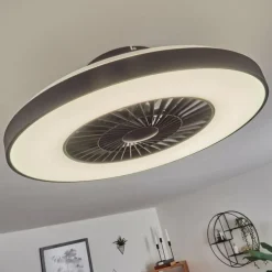 hofstein Ventilateur de plafond Qualiano LED Noir, Blanc, 1 lumière, Télécommandes