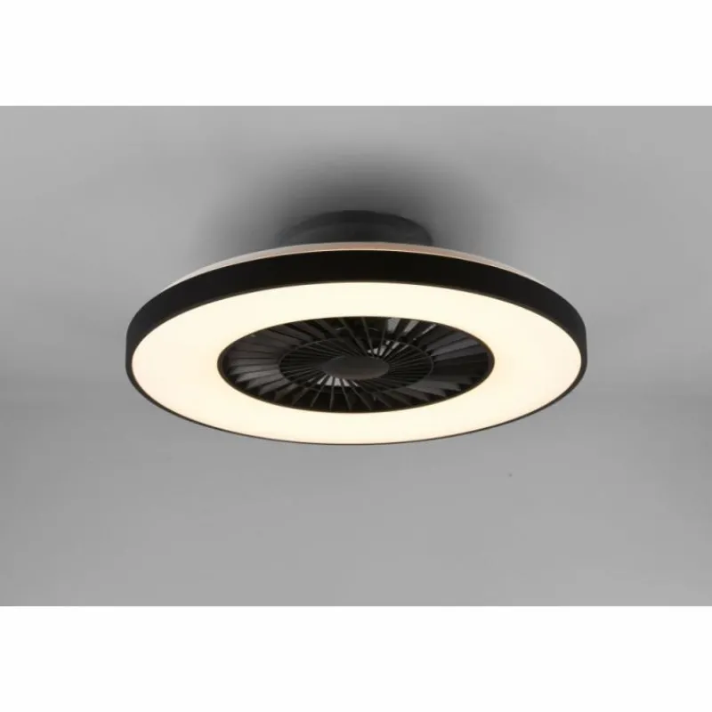 Luminaires Reality Ventilateur de plafond Reality Halmstad LED Noir, 1 lumière, Télécommandes