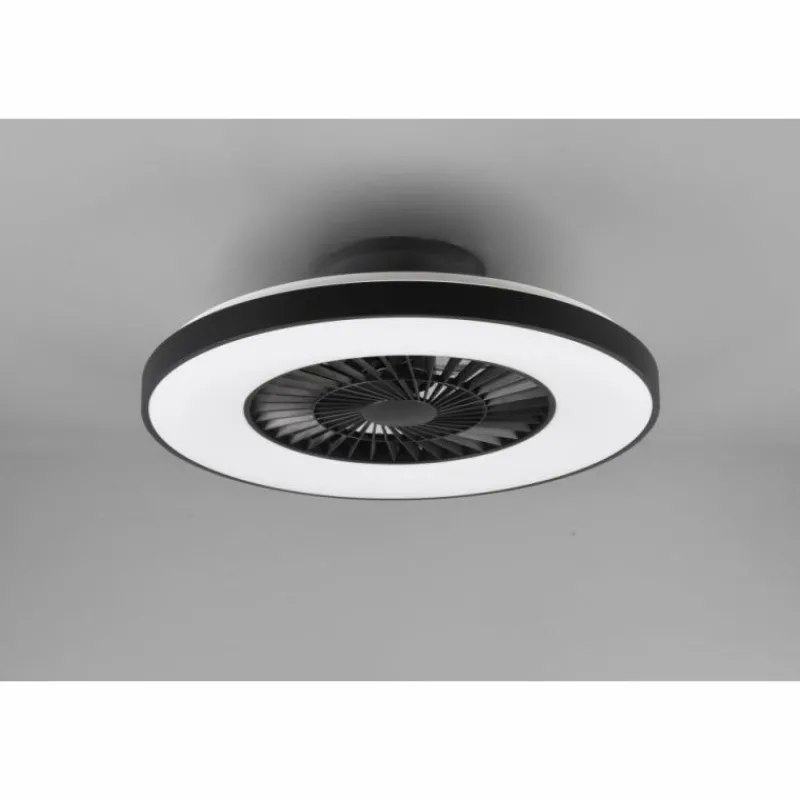 Luminaires Reality Ventilateur de plafond Reality Halmstad LED Noir, 1 lumière, Télécommandes