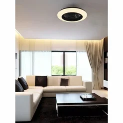 Luminaires Reality Ventilateur de plafond Reality Stralsund LED Noir, 1 lumière, Télécommandes