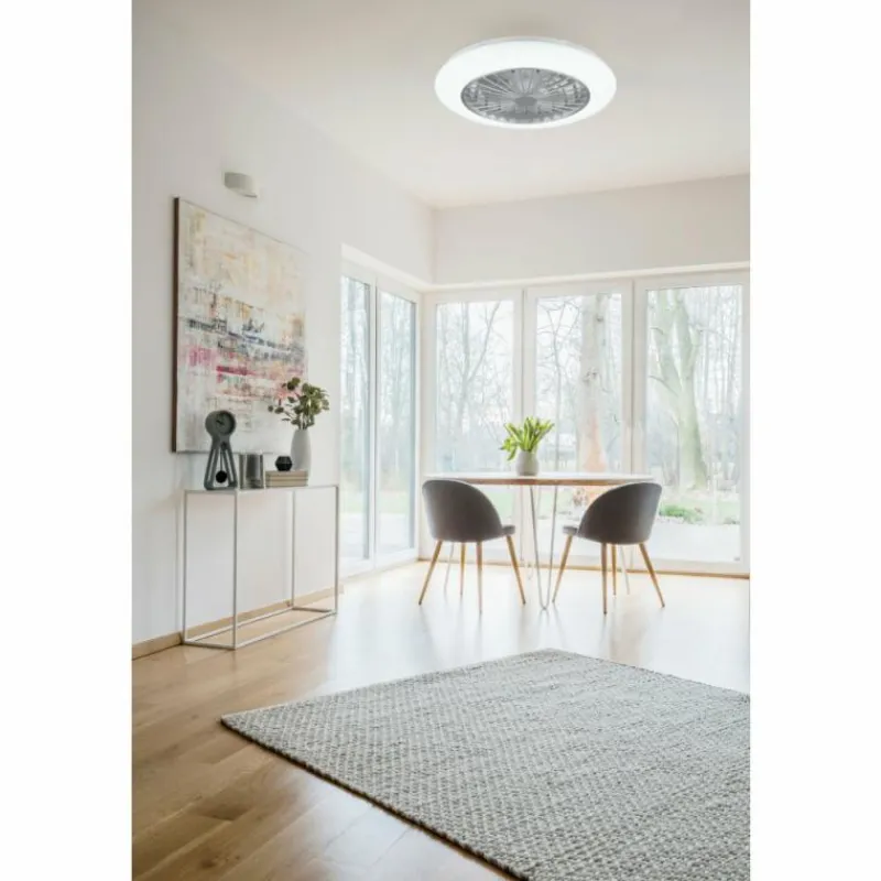 Luminaires Reality Ventilateur de plafond Reality Stralsund LED Titane, 2 lumières, Télécommandes