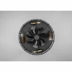 Luminaires Reality Ventilateur de plafond Reality Trondheim Noir, 4 lumières, Télécommandes