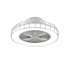 Luminaires Reality Ventilateur de plafond Reality Sandfjord LED Chrome, 1 lumière, Télécommandes