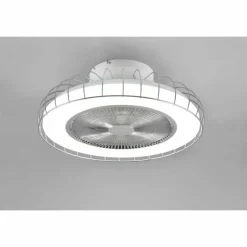 Luminaires Reality Ventilateur de plafond Reality Sandfjord LED Chrome, 1 lumière, Télécommandes