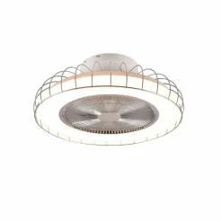 Luminaires Reality Ventilateur de plafond Reality Sandfjord LED Chrome, 1 lumière, Télécommandes