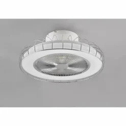 Luminaires Reality Ventilateur de plafond Reality Sandfjord LED Chrome, 1 lumière, Télécommandes