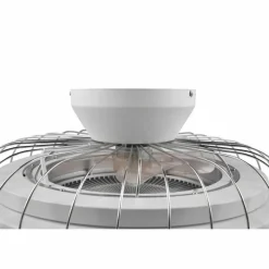 Luminaires Reality Ventilateur de plafond Reality Sandfjord LED Chrome, 1 lumière, Télécommandes