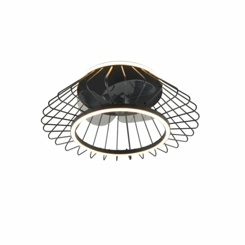 Luminaires Reality Ventilateur de plafond Reality KARLSBORG LED Noir, 1 lumière, Télécommandes