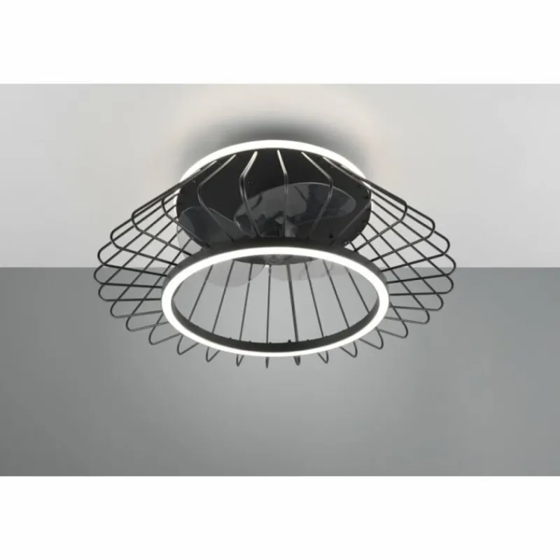 Luminaires Reality Ventilateur de plafond Reality KARLSBORG LED Noir, 1 lumière, Télécommandes