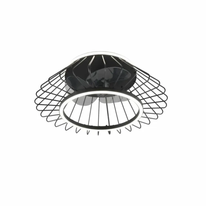 Luminaires Reality Ventilateur de plafond Reality KARLSBORG LED Noir, 1 lumière, Télécommandes