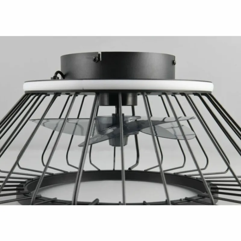 Luminaires Reality Ventilateur de plafond Reality KARLSBORG LED Noir, 1 lumière, Télécommandes