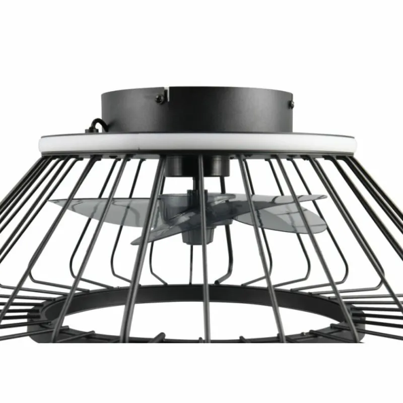 Luminaires Reality Ventilateur de plafond Reality KARLSBORG LED Noir, 1 lumière, Télécommandes