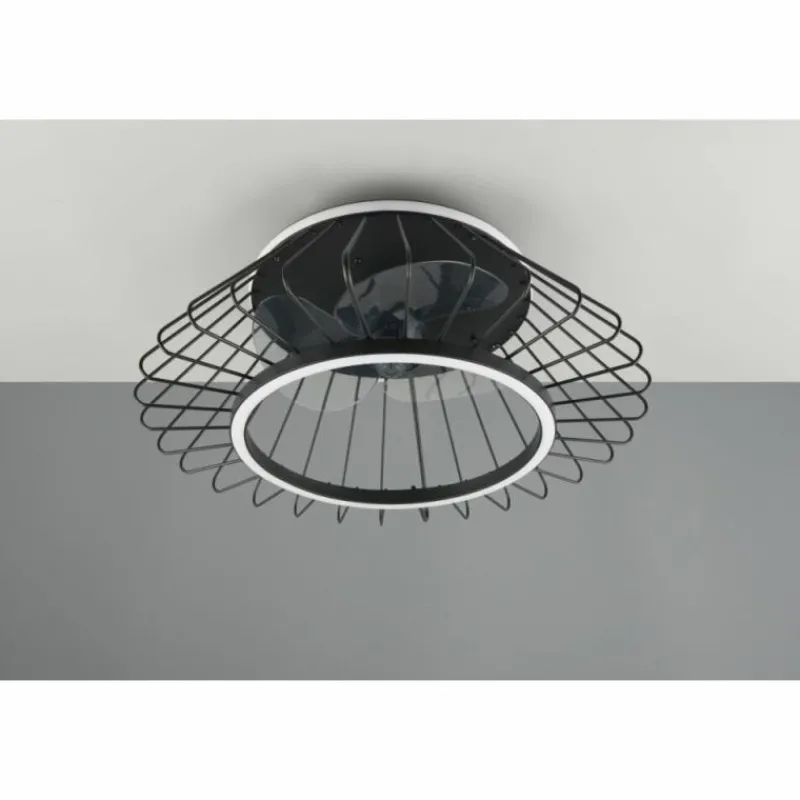 Luminaires Reality Ventilateur de plafond Reality KARLSBORG LED Noir, 1 lumière, Télécommandes