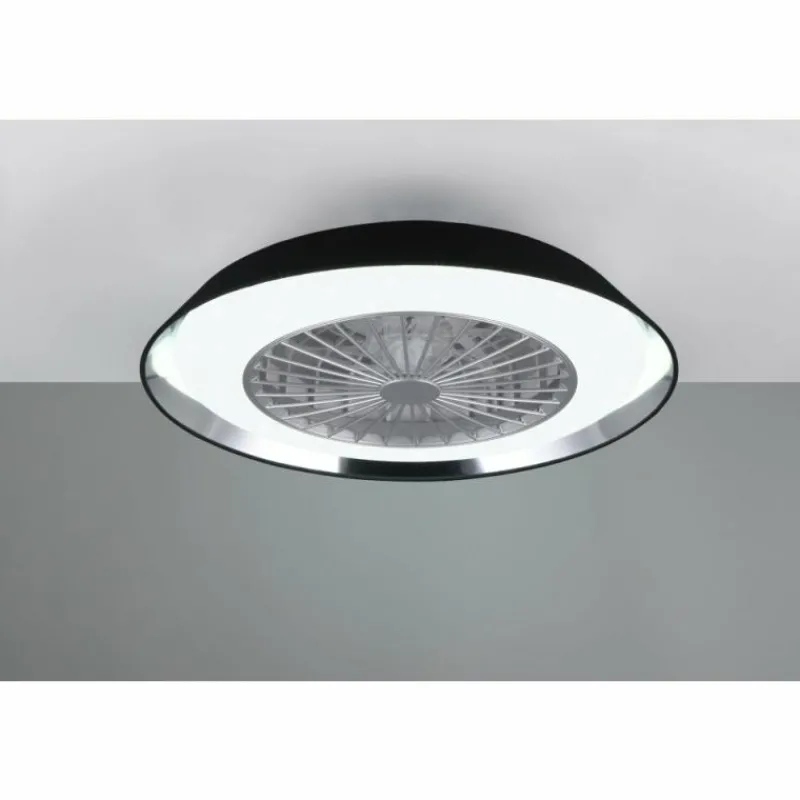 Luminaires Reality Ventilateur de plafond Reality VARBERG LED Noir, 1 lumière, Télécommandes
