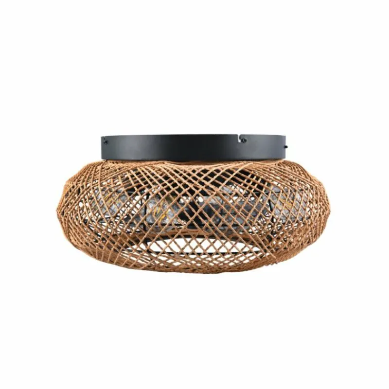 Luminaires Reality Ventilateur de plafond Reality LILLESAND Noir, 4 lumières, Télécommandes