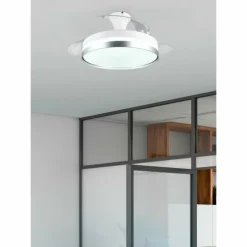 Luminaires Reality Ventilateur de plafond Reality LINDBERG LED Titane, 1 lumière, Télécommandes