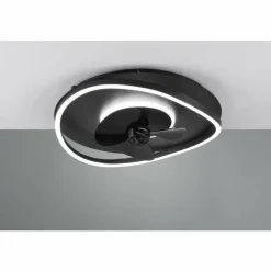 Luminaires Reality Ventilateur de plafond Reality SORTLAND LED Noir, 1 lumière, Télécommandes