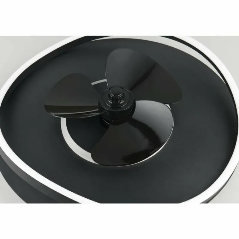 Luminaires Reality Ventilateur de plafond Reality SORTLAND LED Noir, 1 lumière, Télécommandes