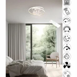 Luminaires Reality Ventilateur de plafond Reality UMEA LED Blanc, 1 lumière, Télécommandes