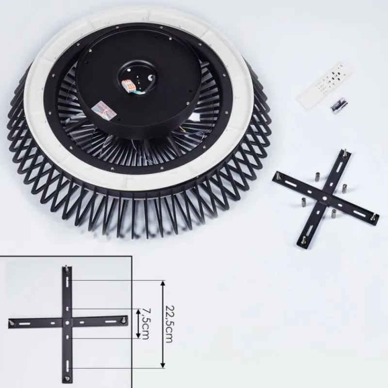 hofstein Ventilateur de plafond Rivarotta LED Blanc, 1 lumière, Télécommandes